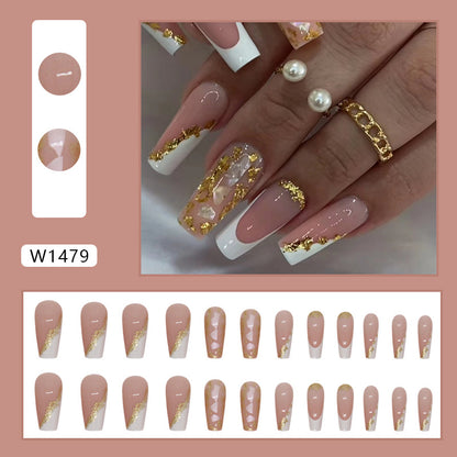 24 pieces of elegant white gold wearable nail polish with gold glitter