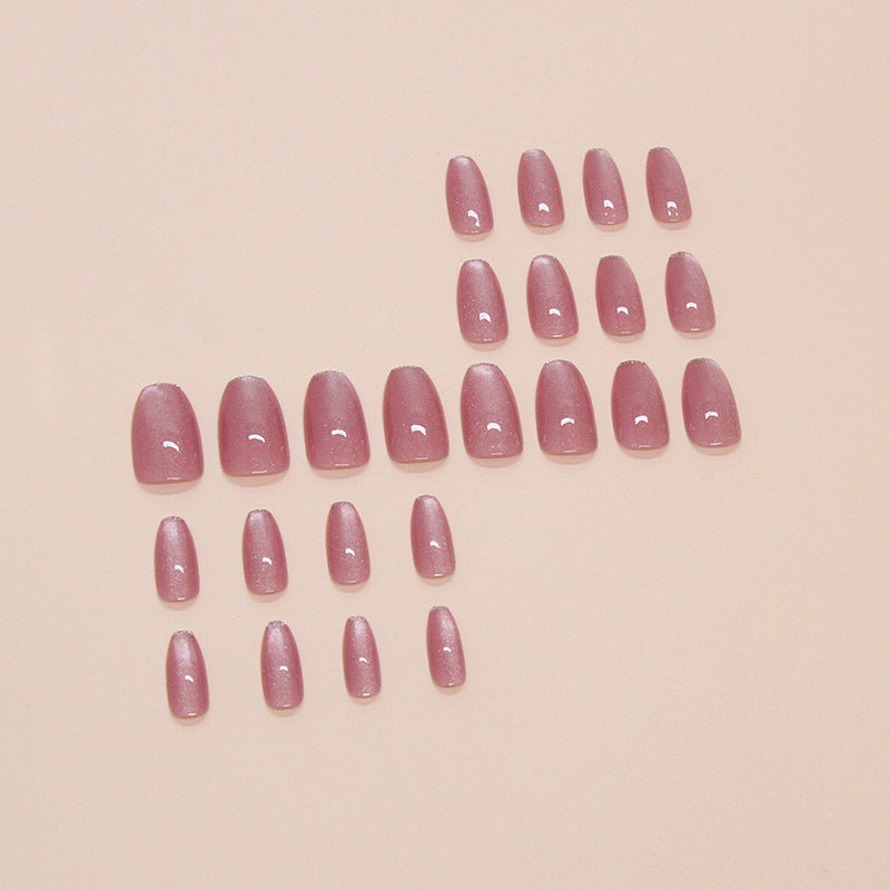 Pink cute cat eye with fine flash at the end, 24 pieces of nail polish