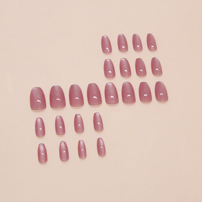 Pink cute cat eye with fine flash at the end, 24 pieces of nail polish