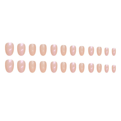 Pure desire light pink aurora white glitter wear nail 24 pieces 