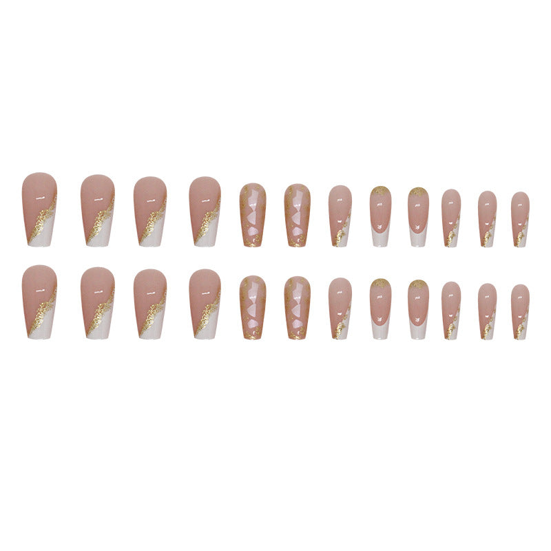 24 pieces of elegant white gold wearable nail polish with gold glitter