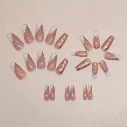 24 pieces of elegant white gold wearable nail polish with gold glitter