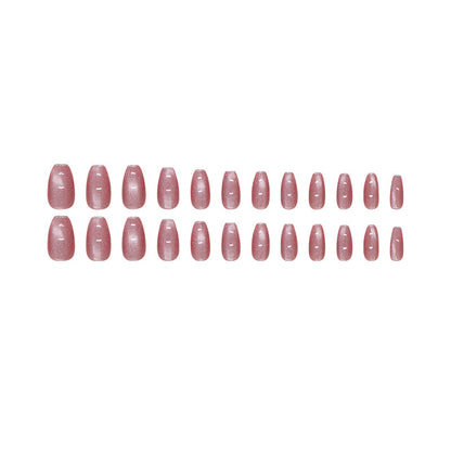 Pink cute cat eye with fine flash at the end, 24 pieces of nail polish